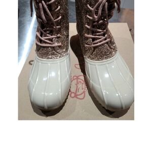 New rose gold glitter sugar rain boots